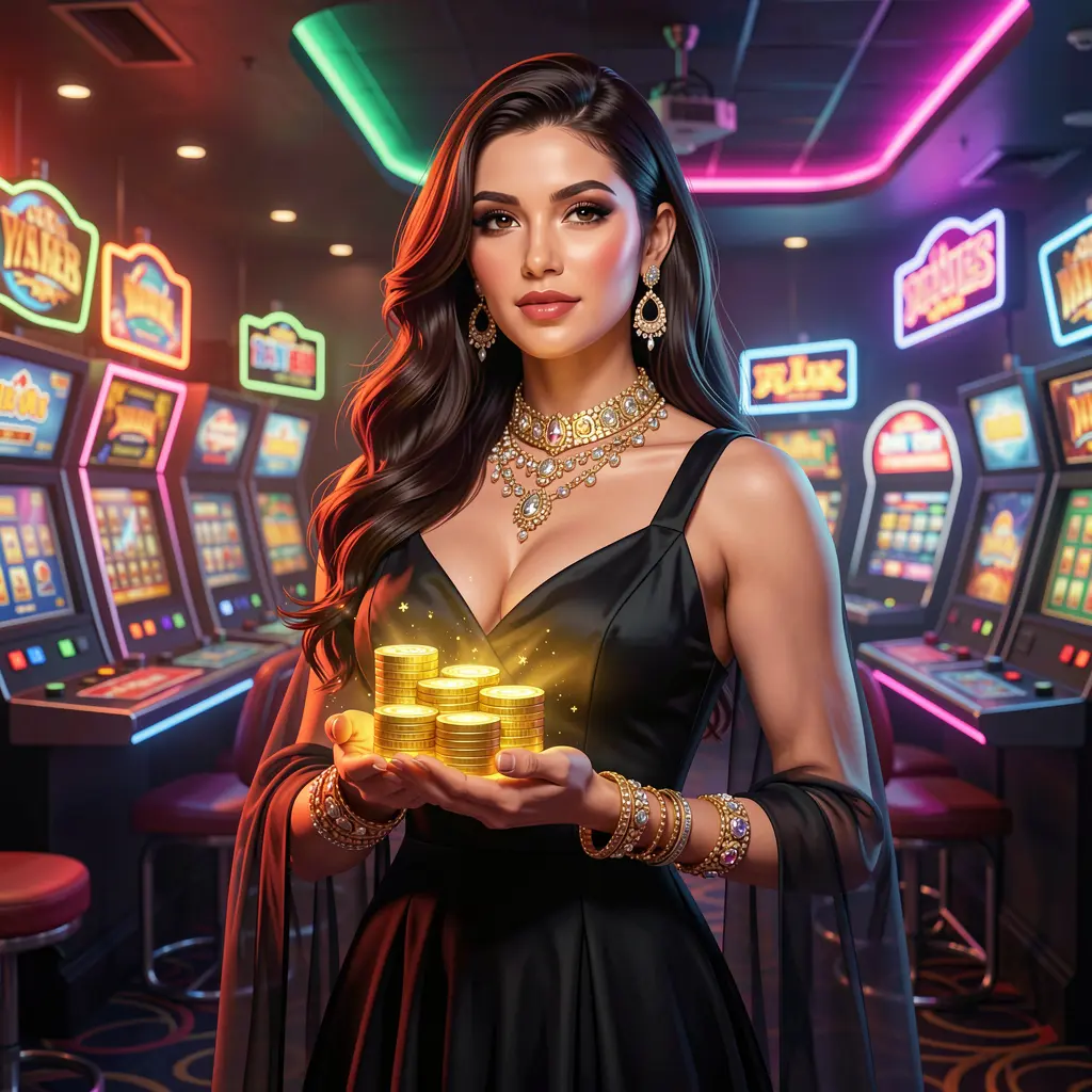 Stylish casino player holding stacked chips in a neon lit gaming environment representing high quality online casino entertainment at 34OK for Bangladesh